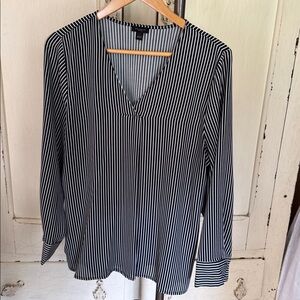 Black and White Striped Blouse
